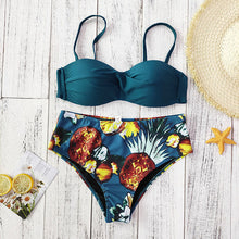 Load image into Gallery viewer, High Waist Bikini 2020 Push Up Swimsuit Women Print Bikinis Retro Plus Size Swimwear Padded Bathing Suit Floral Beach Wear
