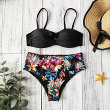 Load image into Gallery viewer, High Waist Bikini 2020 Push Up Swimsuit Women Print Bikinis Retro Plus Size Swimwear Padded Bathing Suit Floral Beach Wear
