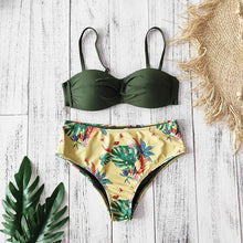 Load image into Gallery viewer, High Waist Bikini 2020 Push Up Swimsuit Women Print Bikinis Retro Plus Size Swimwear Padded Bathing Suit Floral Beach Wear
