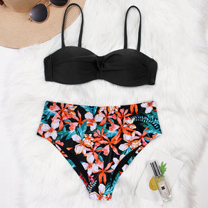 High Waist Bikini 2020 Push Up Swimsuit Women Print Bikinis Retro Plus Size Swimwear Padded Bathing Suit Floral Beach Wear