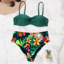 Load image into Gallery viewer, High Waist Bikini 2020 Push Up Swimsuit Women Print Bikinis Retro Plus Size Swimwear Padded Bathing Suit Floral Beach Wear
